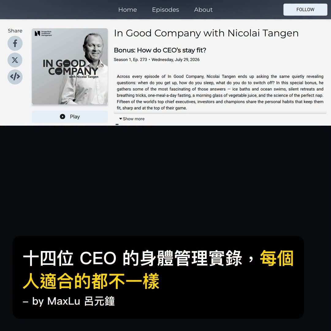 十四位CEO的身體管理實錄，每個人適合的都不一樣