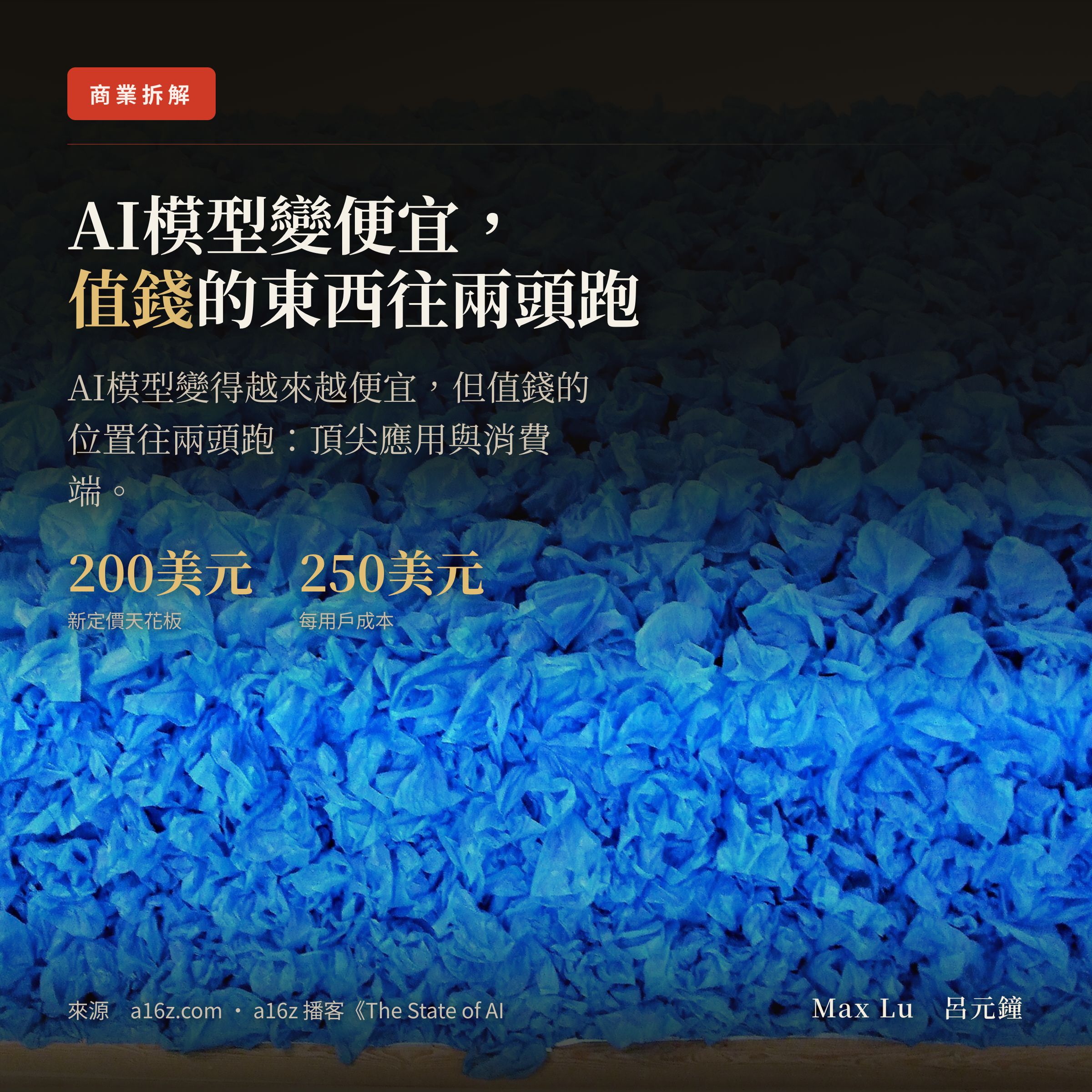 模型越做越便宜，值錢的東西卻整批往上搬——a16z Podcast.