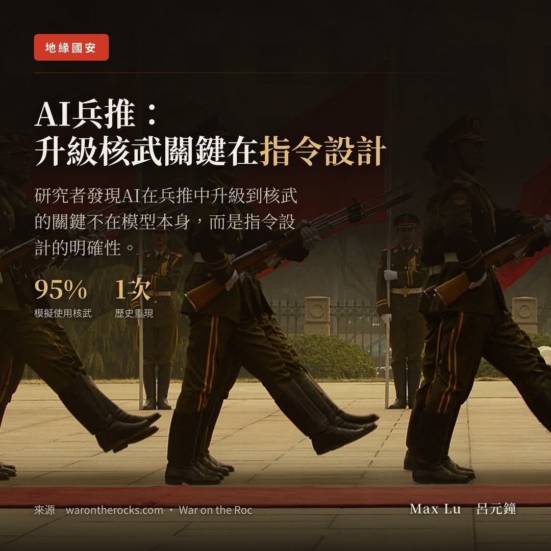 研究者拿AI玩兵推，發現AI會升級到核武，關鍵是題目怎麼出的